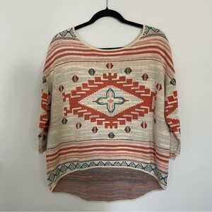Bass Pro Southwestern Aztec Patterned Tunic Sweater